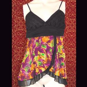 NEW V.1 COUTURE black floral blouse L ✨